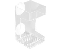 Voederdispenser Aquarium - Voerbakje Vissen - Gecontroleerd Voeren - Voorkomt Verspilling - 9.5x5.4x5.4cm - Transparant