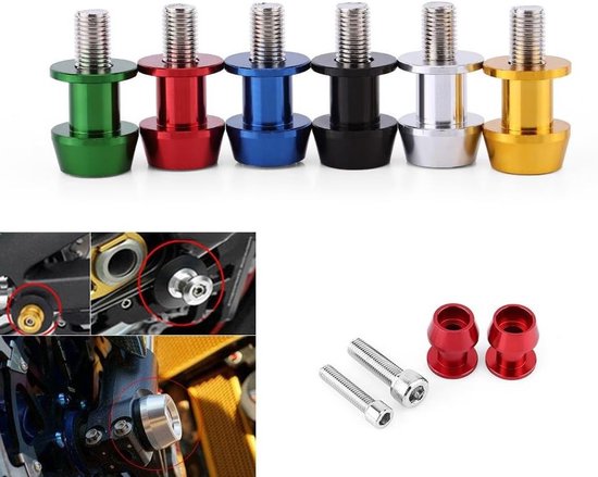 Oscillerende Arm Spoel en Swivel Arm Houder van Aluminium voor Motorfietsen, 2 Stuks, 8 mm, Rood, CNC Bewerkt, Duurzaam en Lichtgewicht — afbeelding 2