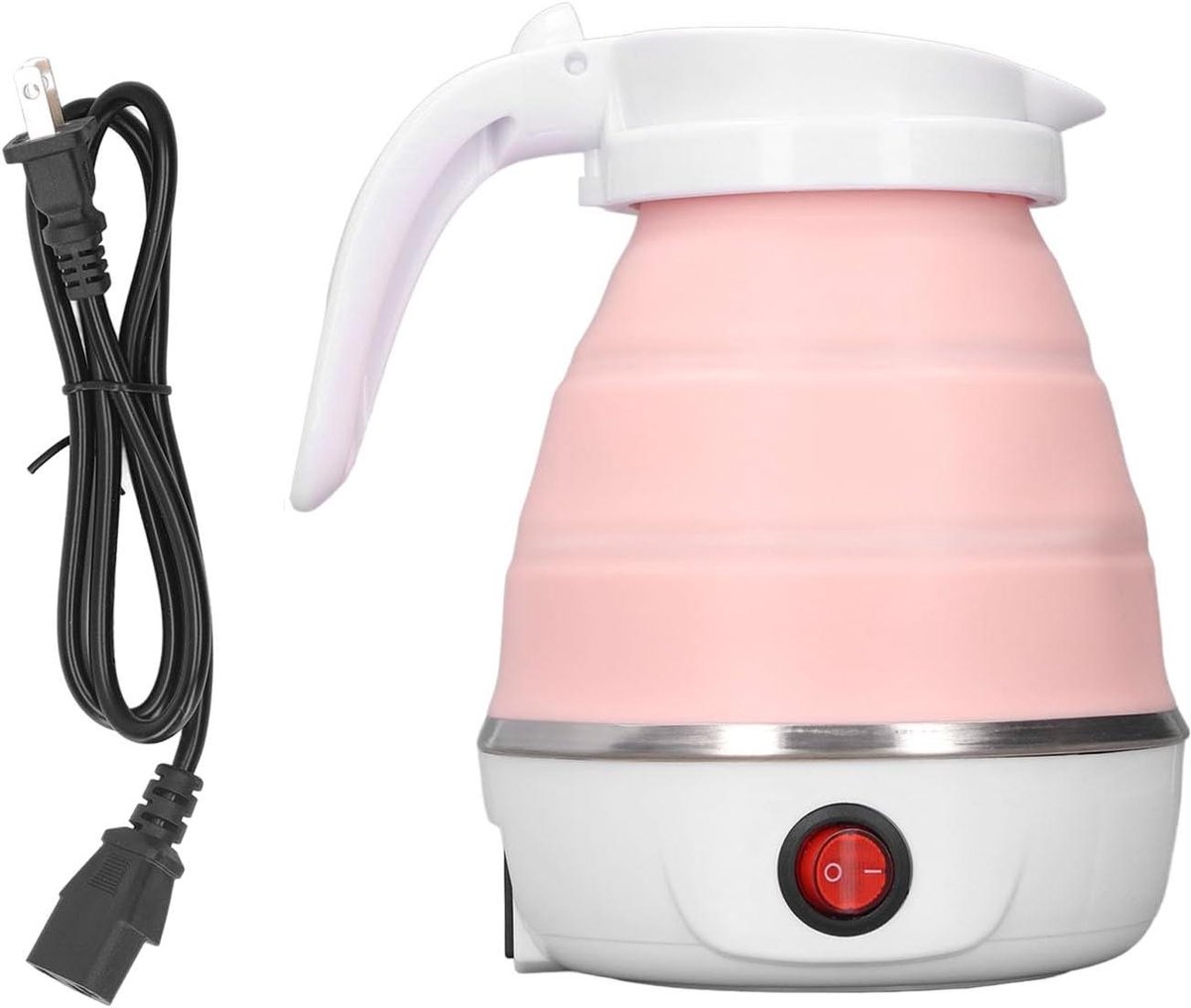 Opvouwbare waterkoker - Reis waterkoker - Koken voor onderweg - Compact en lichtgewicht - 06L - Roze