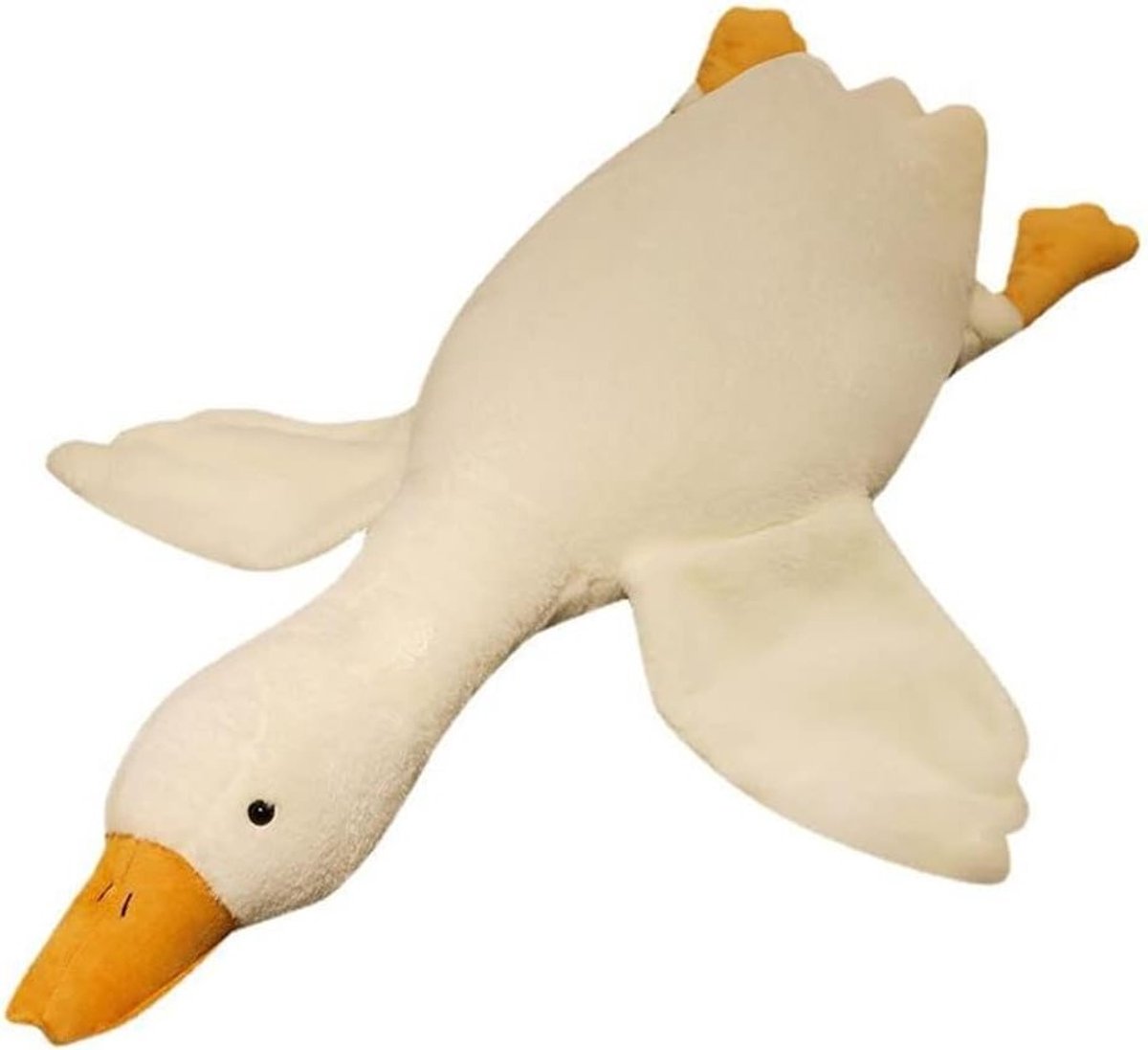 Grote pluche gans van 85 cm, schattig wit knuffelkussen, superzacht slaapkussen voor alle leeftijden