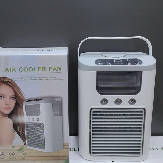 Koelventilator - Luchtkoeler - Persoonlijke Koeling - Met Sproeinevel - Compact Formaat - Grijs — afbeelding 2