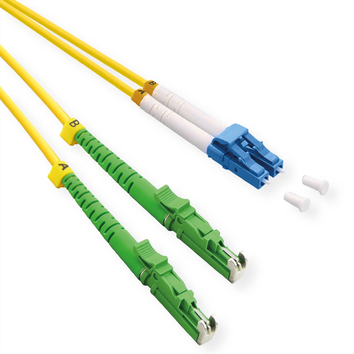 ROLINE glasvezelkabel duplex 9/125µm OS2, LSH APC / LC UPC, LSOH, geel, 1 m