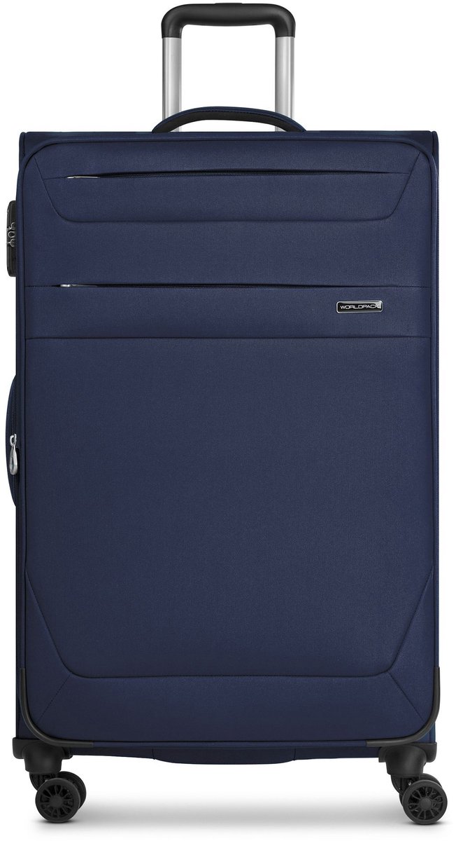 Worldpack Chicago 4 wielen Trolley L 78 cm met uitbreidingsplooi - Zachte bagage - TSA slot - dark-blue