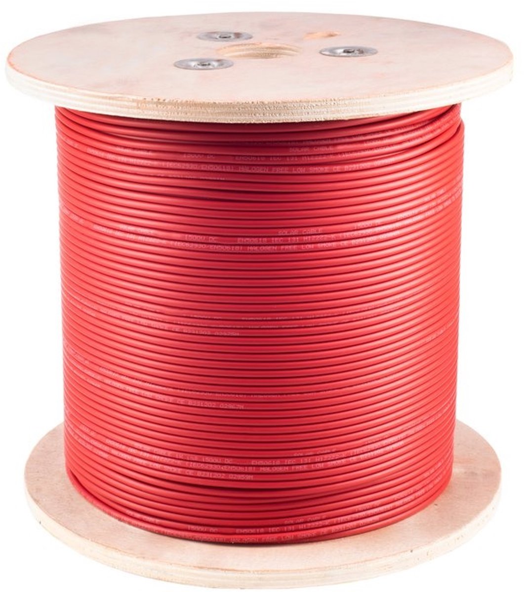Meterware-Solarkabel 4mm², H1Z2Z2-K, rot, 500m