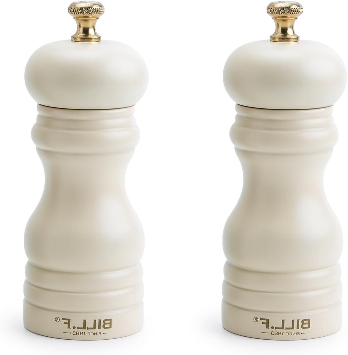 Set van 2 Houten Pepermolens en Zoutmolens, Handmatig, Navulbaar, 12.7 cm met Verstelbare Keramische Maalmechanisme