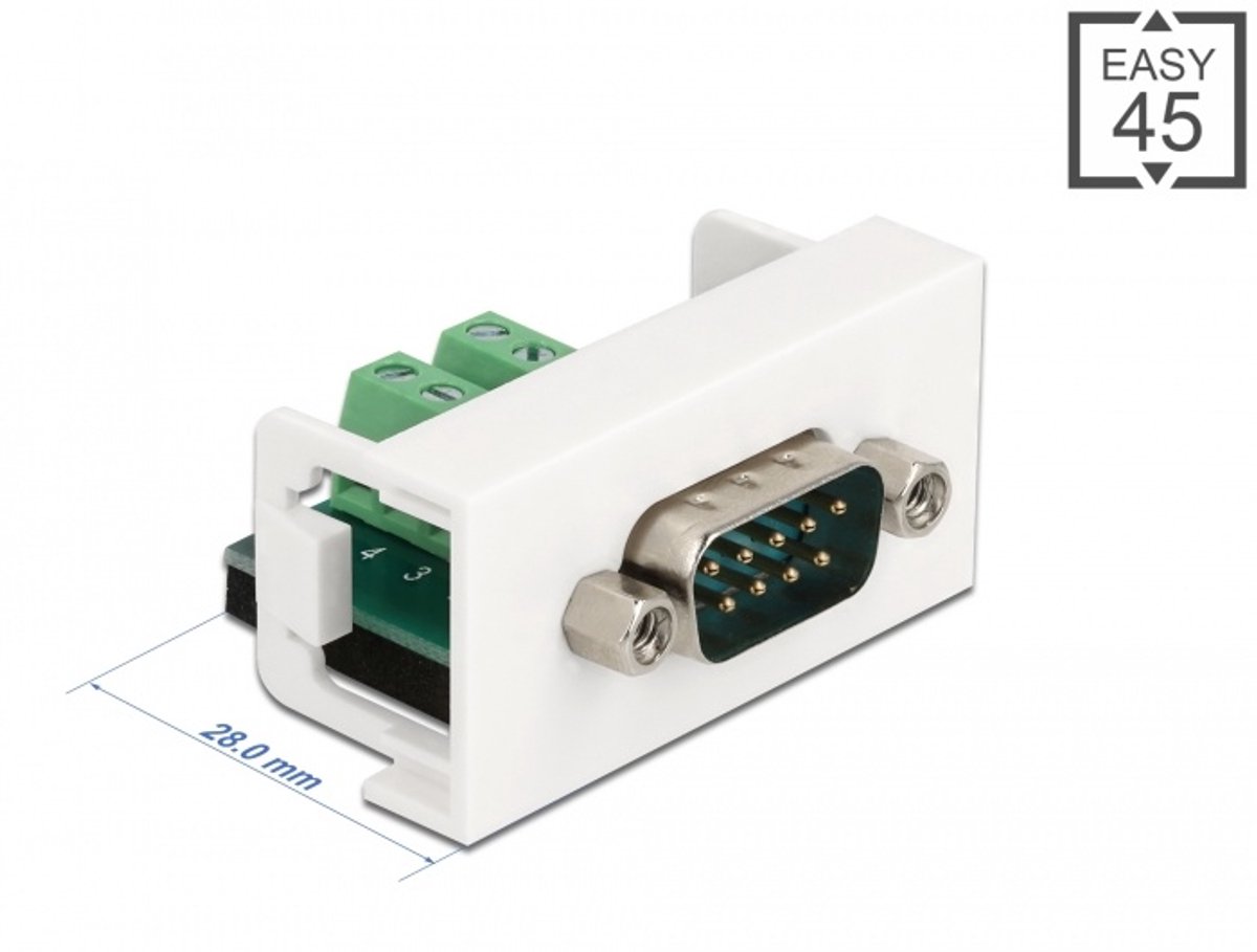 Delock Easy 45 Module D-Sub 9 pin male to 10 pin Terminal Block 22.5 x 45 mm