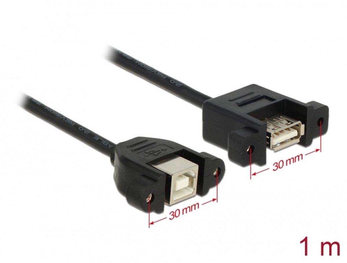 Delock - USB 2.0 A Female naar USB 2.0 B Female - 1 m