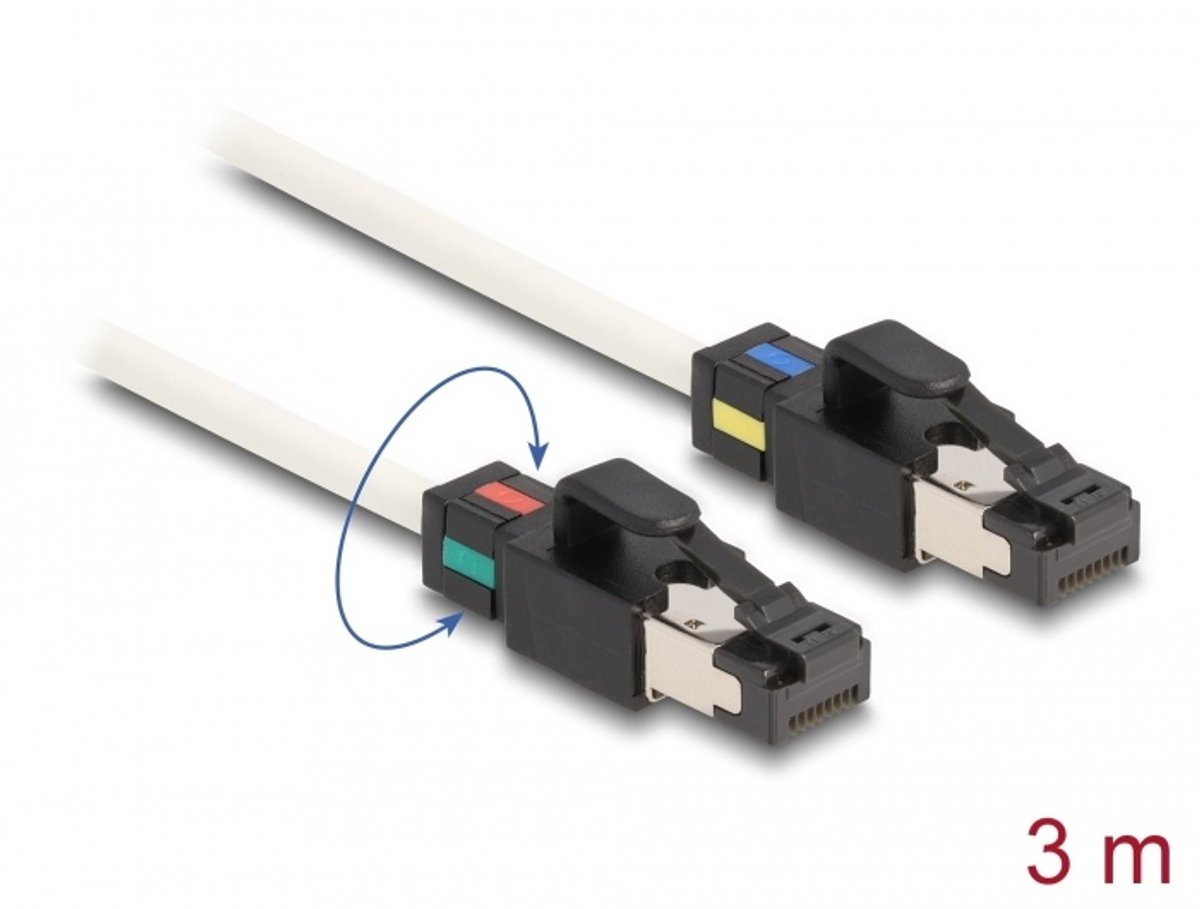 DeLOCK 80171 netwerkkabel Wit 3 m Cat6a S/FTP (S-STP)