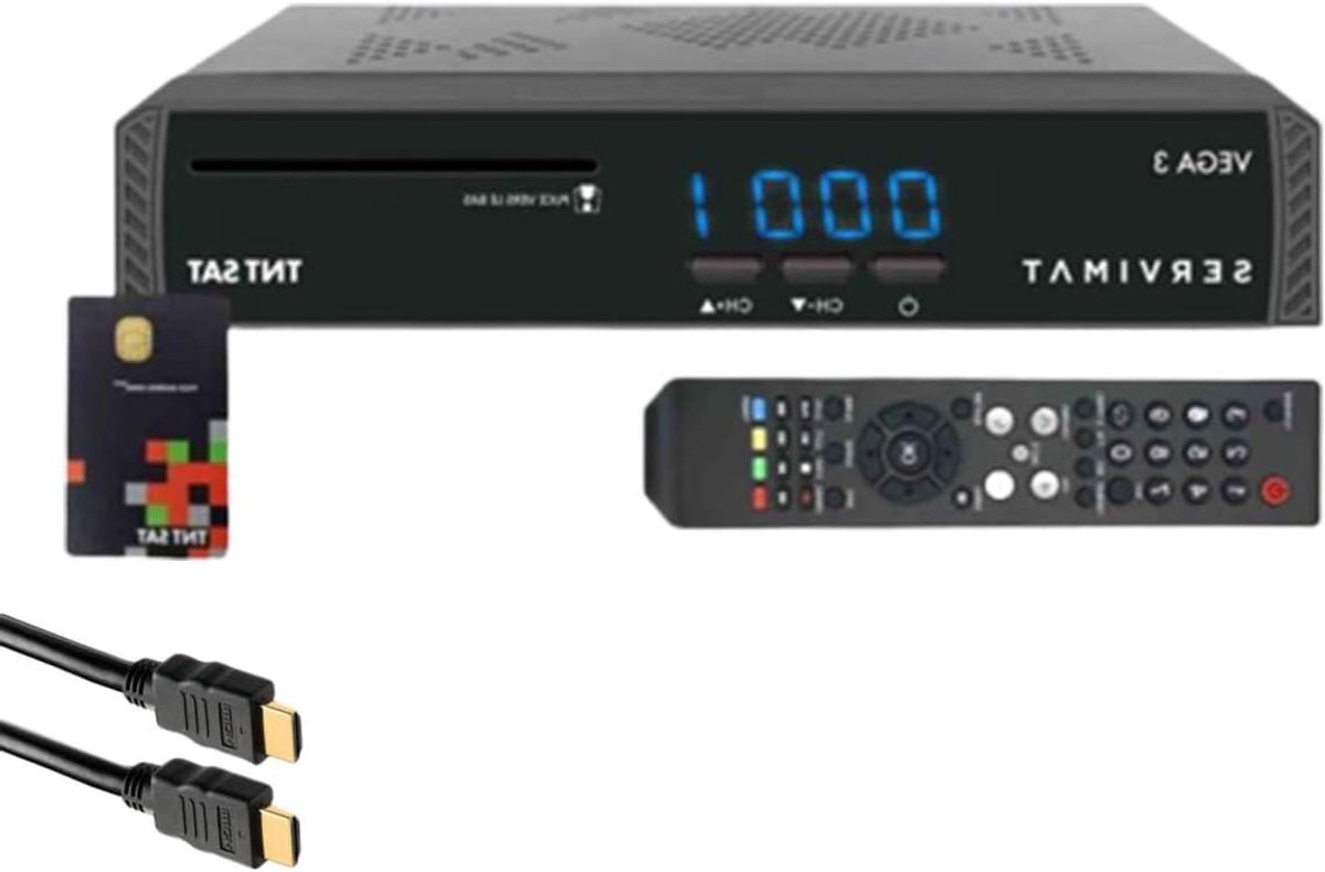 Satellietontvanger Full HD - Digitale Tuner - TV Kijken - Met Toegangskaart - 16:9 Beeldverhouding - Zwart