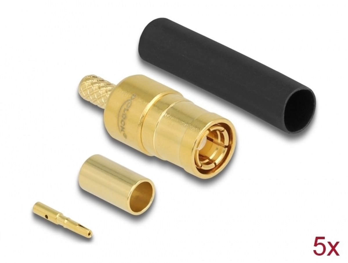 SMB-plug voor het krimpen van RG-174 / RG-316 met bijpassende krimpbuis