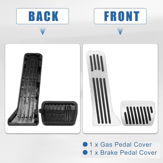 Antislip Pedaalhoezen - Auto Pedaal Covers - Veilig Rijden - Niet-Markering Montage - 1 cm - Zilver — afbeelding 2