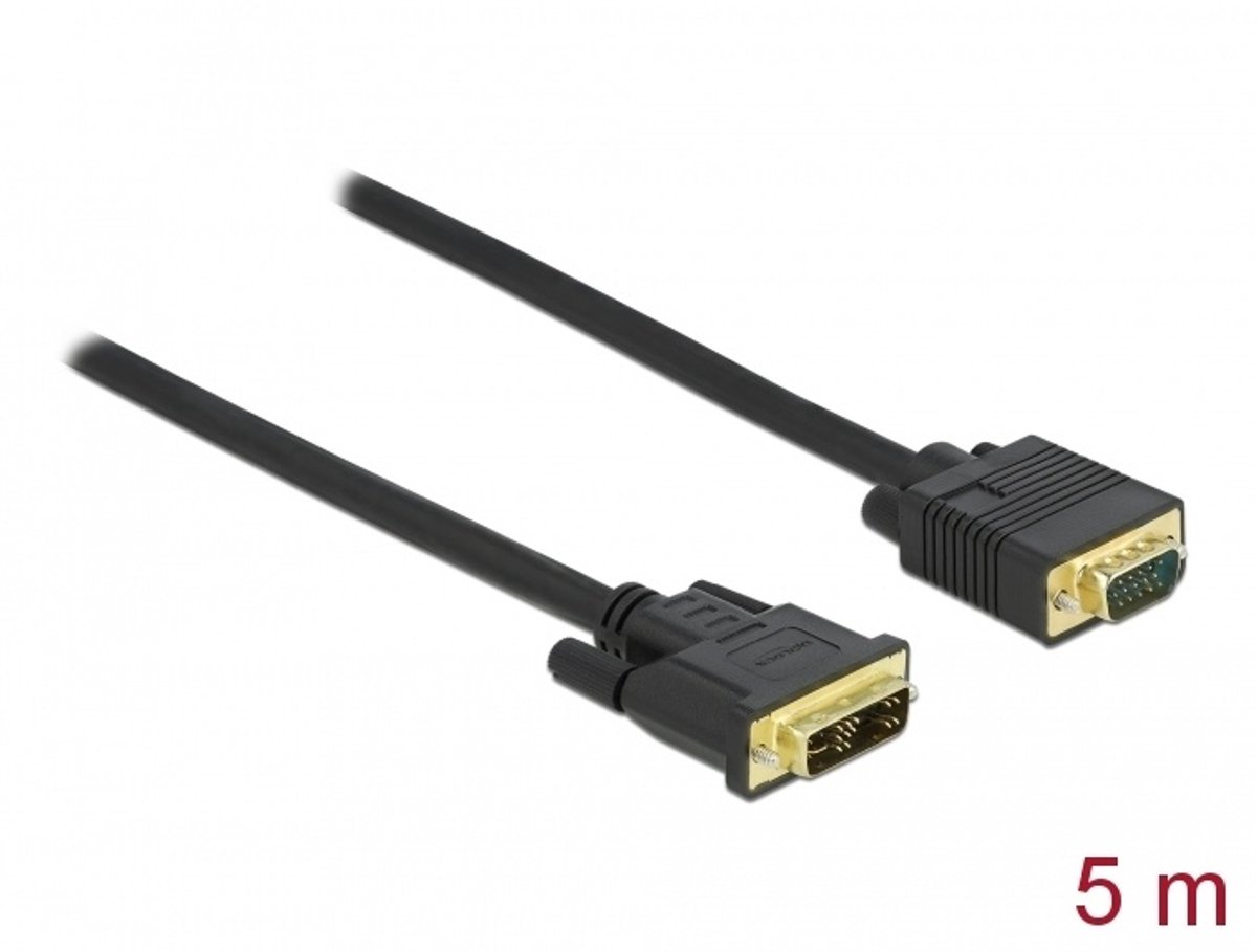 Kabel dvi 12+5 mannelijk tot vga mannelijk 5 m