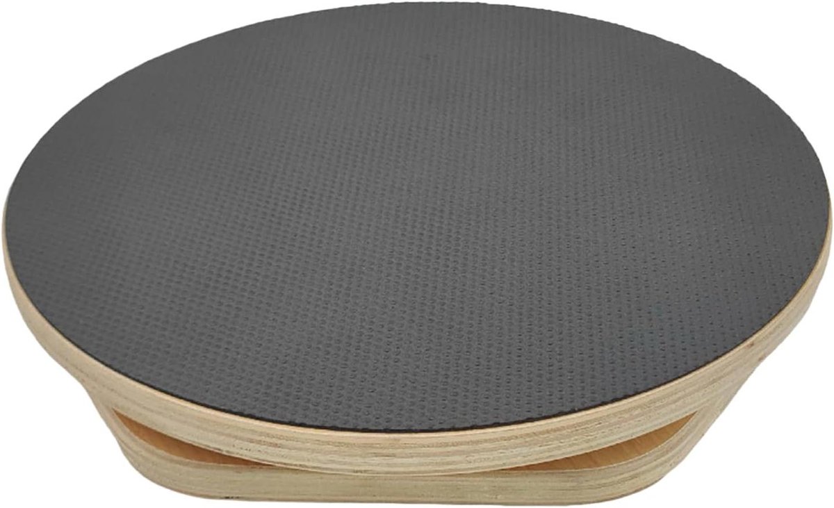 Twist Board - Buiktrainer Disc - Lichaamsvormen - Zeshoekige Basis - 30x4 cm - Houtkleur