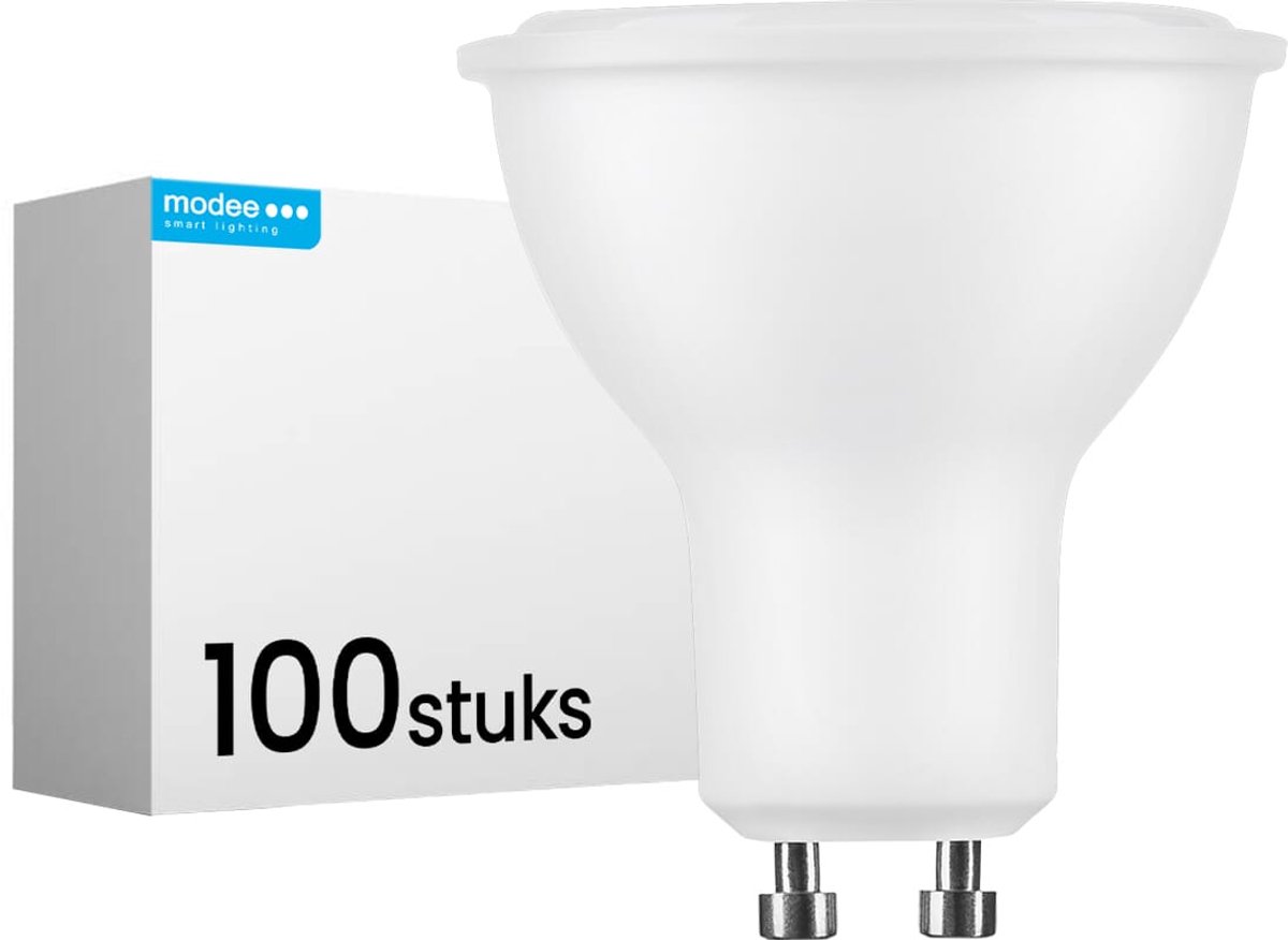 Modee GU10 LED Lamp Dimbaar 6W - 550lm - 4000K - Neutraal Wit - LED Spot - Vervangt 45W Halogeen Gloeilamp - 100 stuks