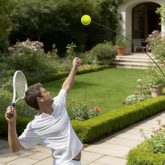 Tennistrainer met Rebounder - Trainingsapparaat Tennis - Slagvaardigheid Verbeteren - Verstelbaar Reactievermogen - Compact Ontwerp - Niet gespecificeerd — afbeelding 3