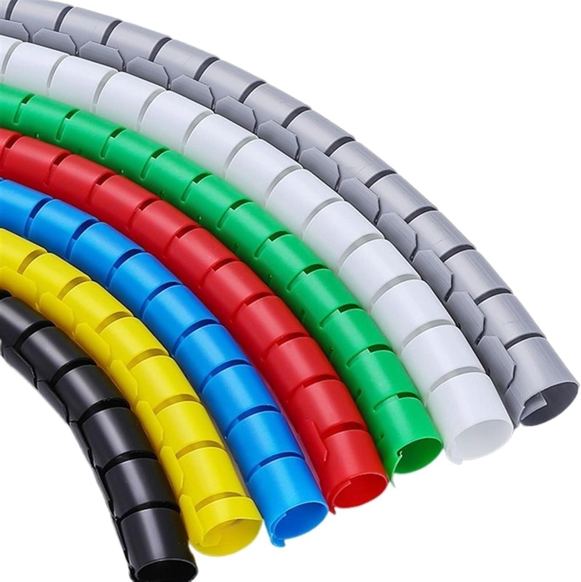 Spiralen Kabelbeschermer - Draad Organizer - Kabel Beheer - Flexibel Ontwerp - 1 Meter - Grijs