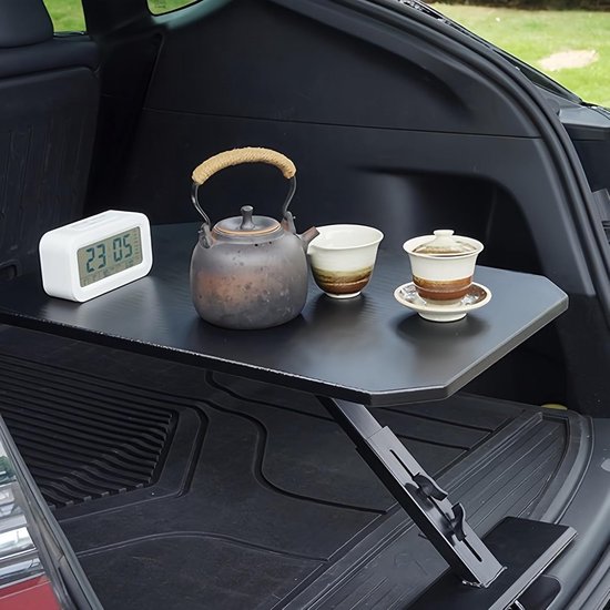 Auto Dienblad - Kofferbak Tafel - Eten Onderweg - 180 Graden Verstelbaar - 74 x 44 cm - Koolstofvezel — afbeelding 3