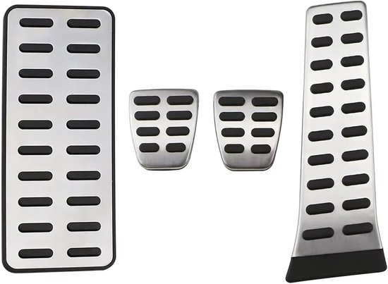 Pedaalhoezen Set - Auto Pedalen - Verbeter Rijervaring - Antislip Rubber - AT zonder rust - Zilver — afbeelding 4