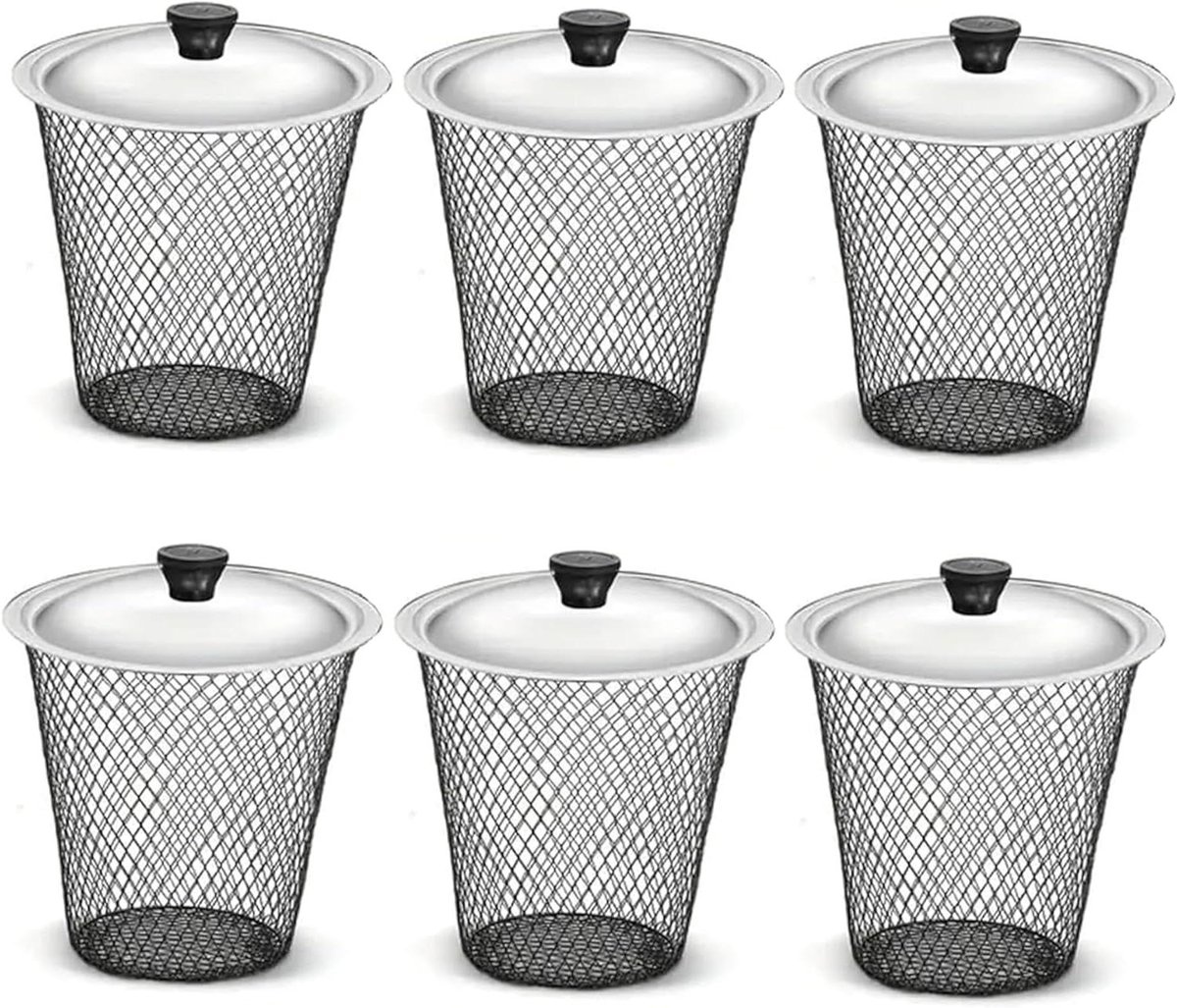Compostbak Set - Wormenbakken - Afval Verwerken - Optimale Luchtstroom - 6 stuks - Zwart