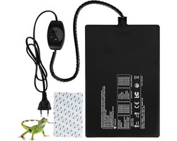 Verwarmingsmat voor Reptielen met Thermostaat - Verstelbare Temperatuur voor Schildpadden, Slangen en Hagedissen, 0 - 50 °C, Terrarium Mat (15 x 20 cm)