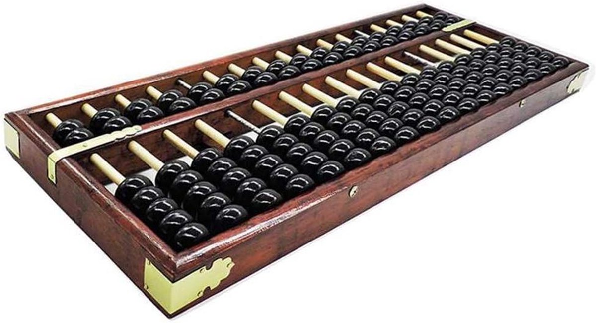 Houten Telraam - Rekenhulpmiddel Educatief - Wiskunde Leren - Veilig Natuurlijk Materiaal - 477 x 16 cm - Zwart