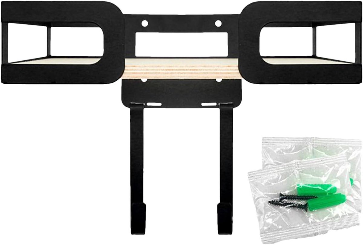 Strijkplank Houder - Wand Organizer - Ruimte Besparen - Multifunctionele Integratie - 28.5x14.3x22.1cm - Zwart