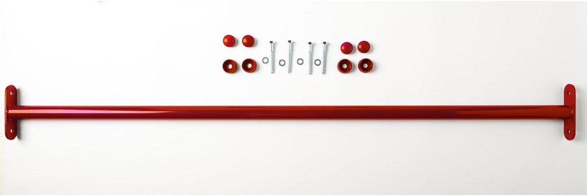 Duikelstang - Sportstang - Buiten spelen - Gepoedercoat metaal - 125 cm - Rood