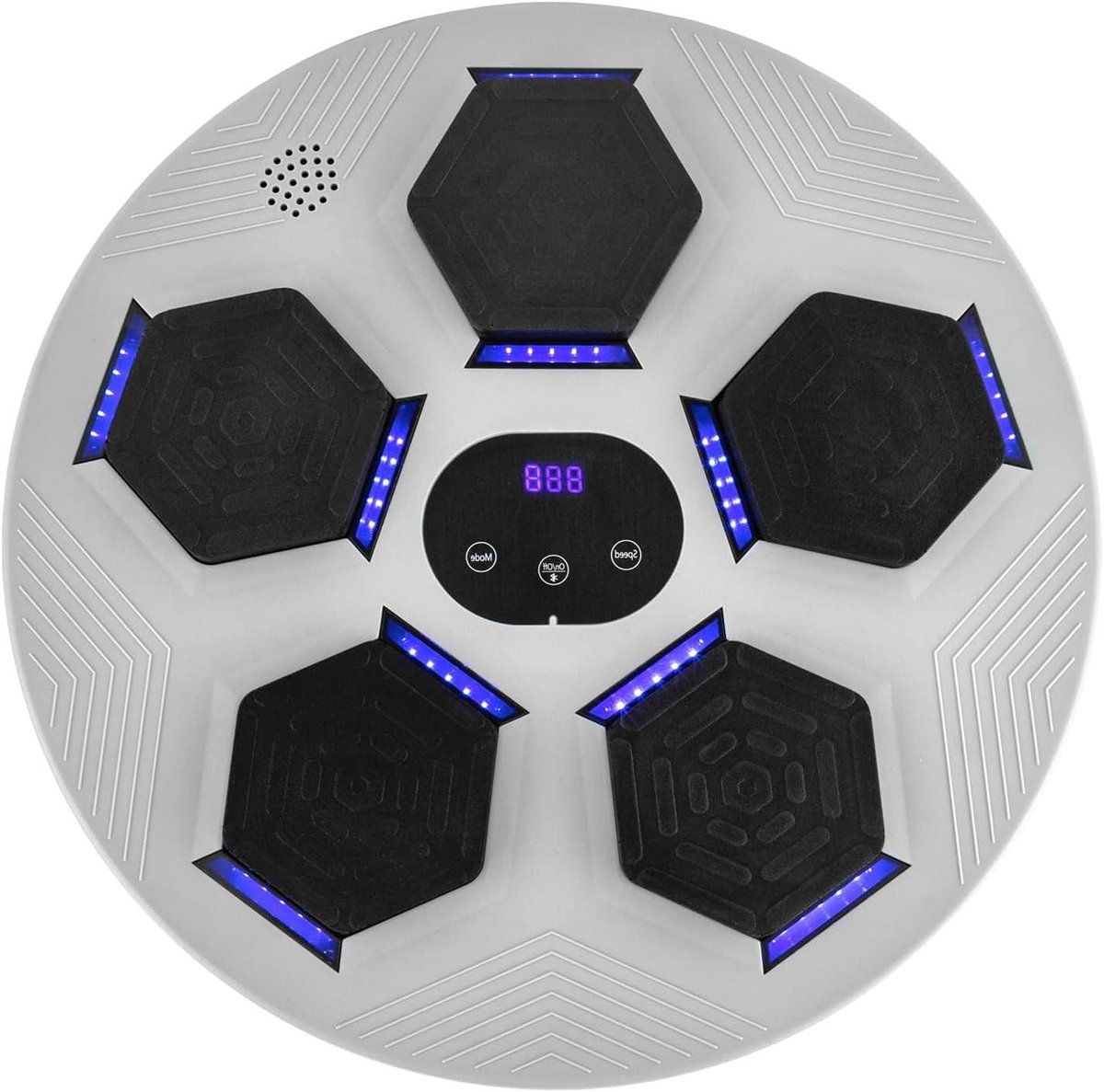 Muziek Boksschijf - Wand Bokstrainer - Stress Verminderen - Slimme Bluetooth Connectie - 40 cm Diameter - Wit