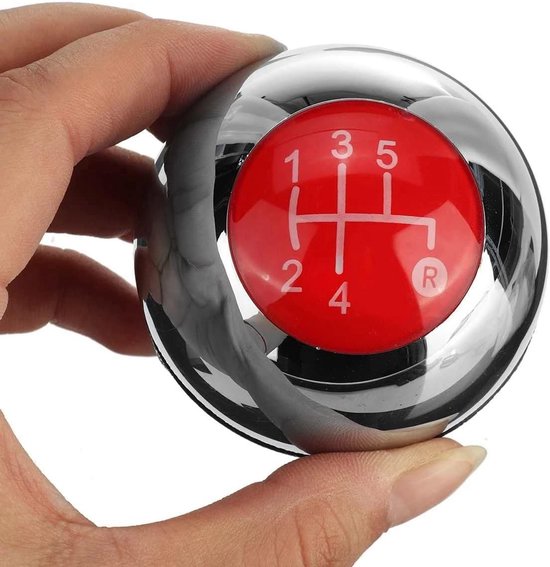 Pookknop Versnellingspook - Handgreep Schakelpook - Comfortabel Schakelen - 5 Snelheden Design - 47mm Hoog - Rood Zilver — afbeelding 3