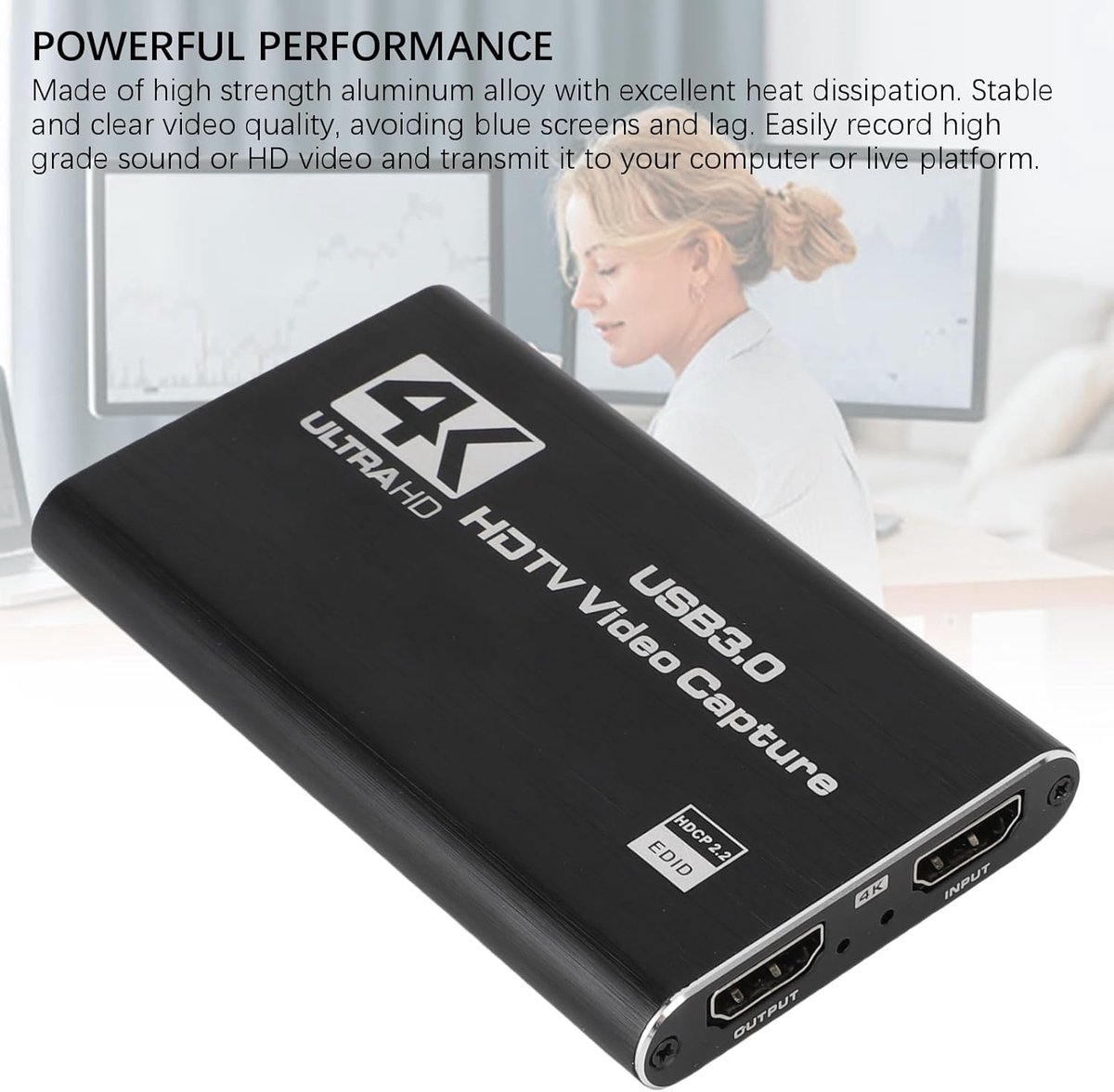 Video Capture Card - HDMI naar USB - Live Streaming - 4K 60Hz Invoer - 1080p 60fps Uitvoer - Aluminium thumbnail 4