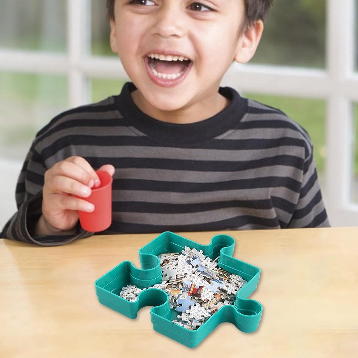 Puzzel Sorteerbakken - Stapelbare Bakjes - Puzzel Organiseren - Set van Zes - 1000 Stukken - Transparant