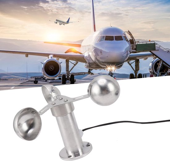 Windsnelheidssensor Anemometer - Windmeter Windvaan - Meteorologische Meting - Aluminiumlegering Materiaal - 8 m Kabel - Grijs — afbeelding 5