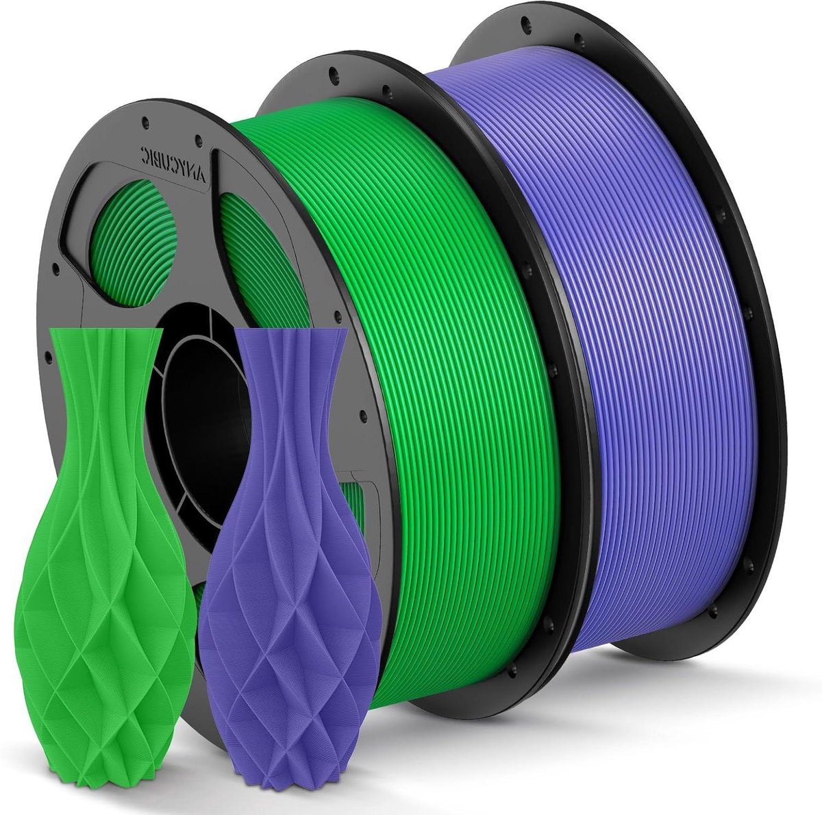 3D Printer Filament - PLA Draad - Objecten Printen - Hoge Nauwkeurigheid - 2x 1 kg - Paars Groen