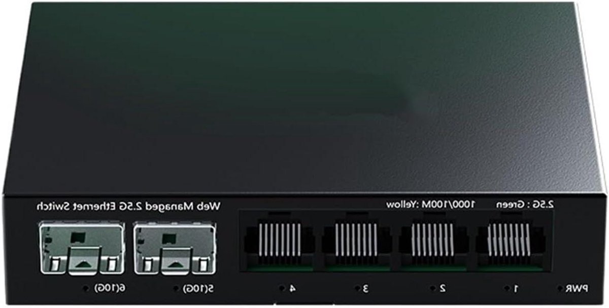 Netwerk Switch - Poorten Switch - Netwerk Uitbreiding - Stille Werking - 6 Poorten - Zwart