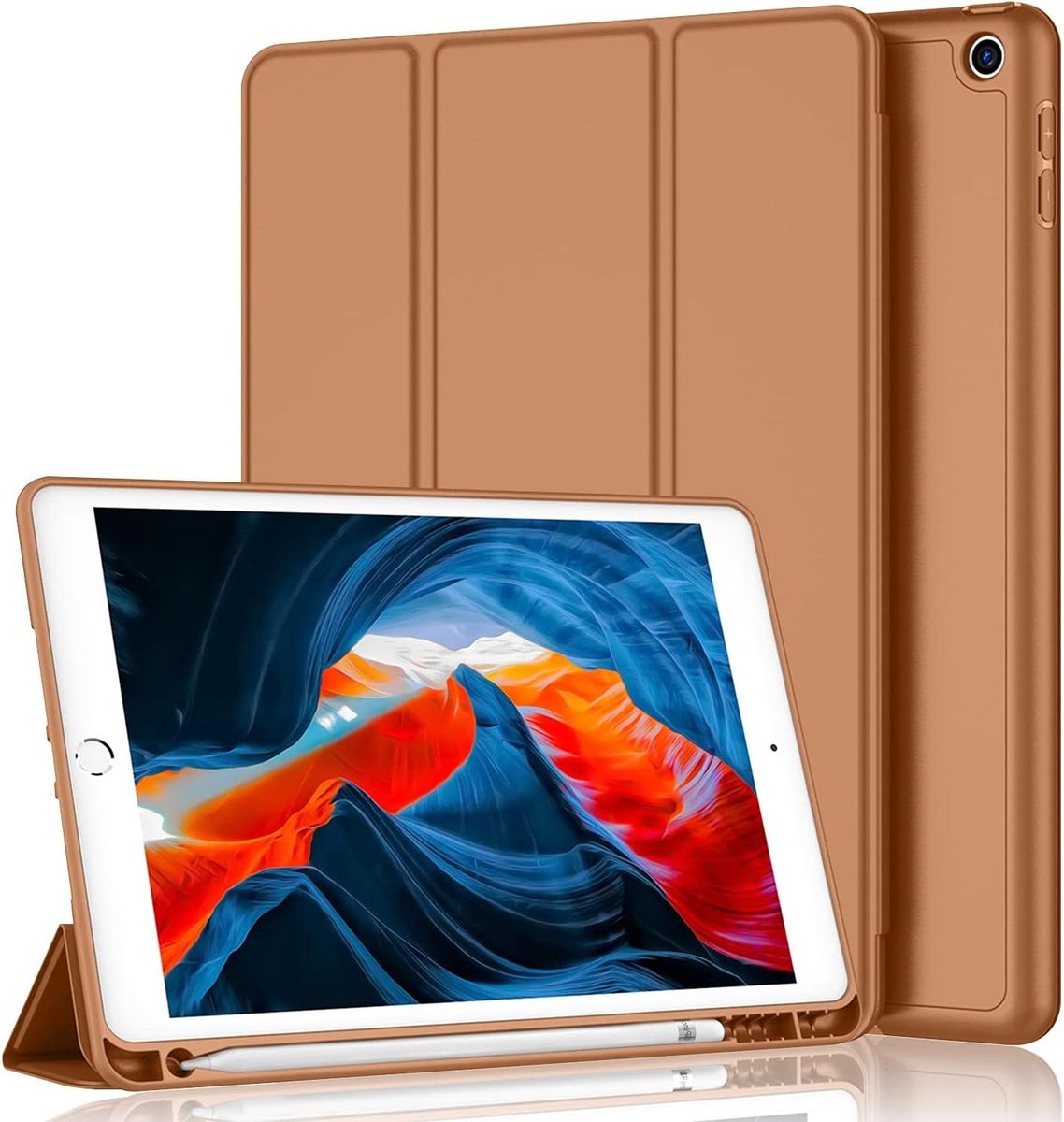Tablet Hoes - Beschermhoes - Tablet Bescherming - Ingebouwde Potloodhouder - 10.2 inch - Bruin