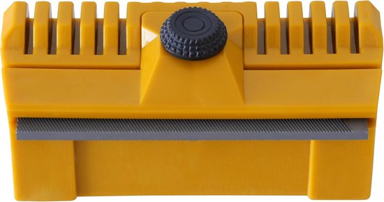 Geleiderailrechter - Zaagblad Vijl - Kettingzaag Onderhoud - Ergonomische Houder - 100mm x 36mm - Geel — afbeelding 3