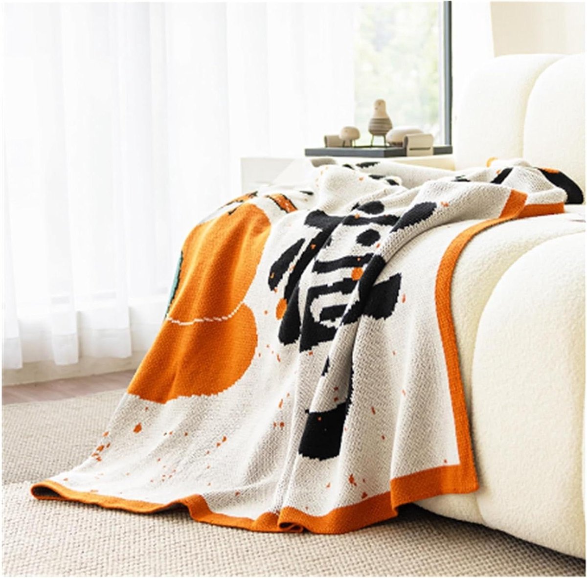 Verdikde Deken - Sjaal Plaid - Comfortabel Ontspannen - Zacht Gebreid Patroon - 130 x 150 cm - Effen