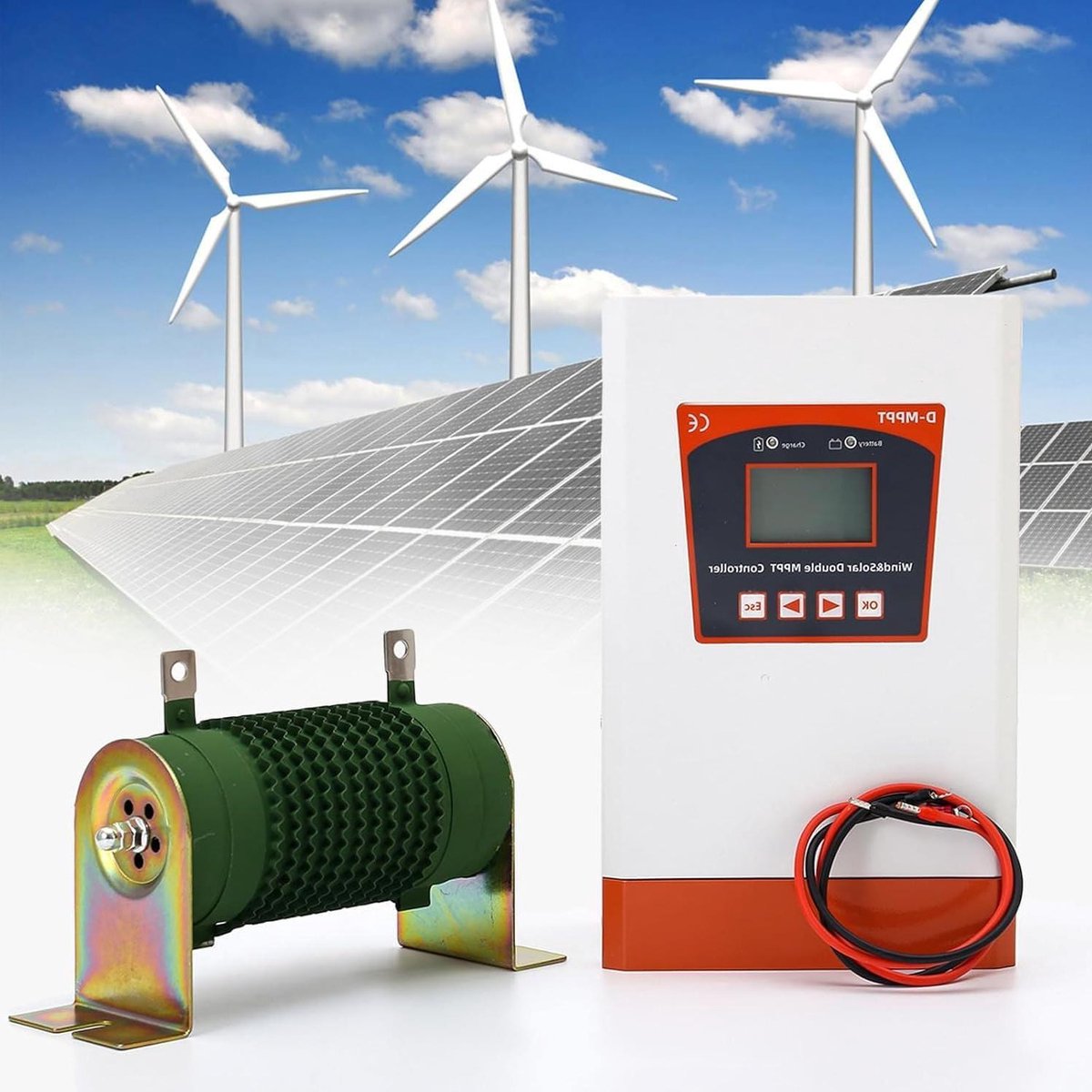Hybride Laadregelaar - Wind Solar Controller - Energie Opladen - Dubbele MPPT Technologie - 10000W 24/48V - Zwart