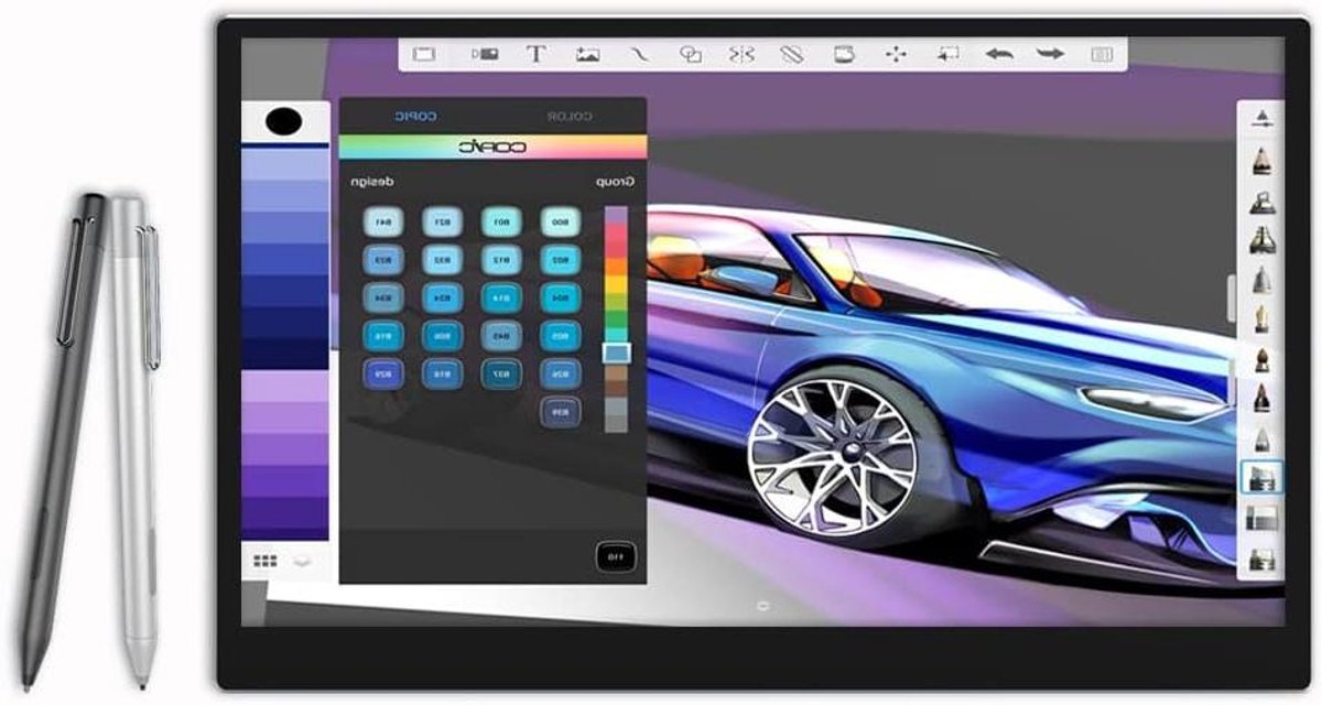 Draagbaar Touchscreen - Extern Display - Digitaal Tekenen - Met Styluspen - 133 Inch - Zilver