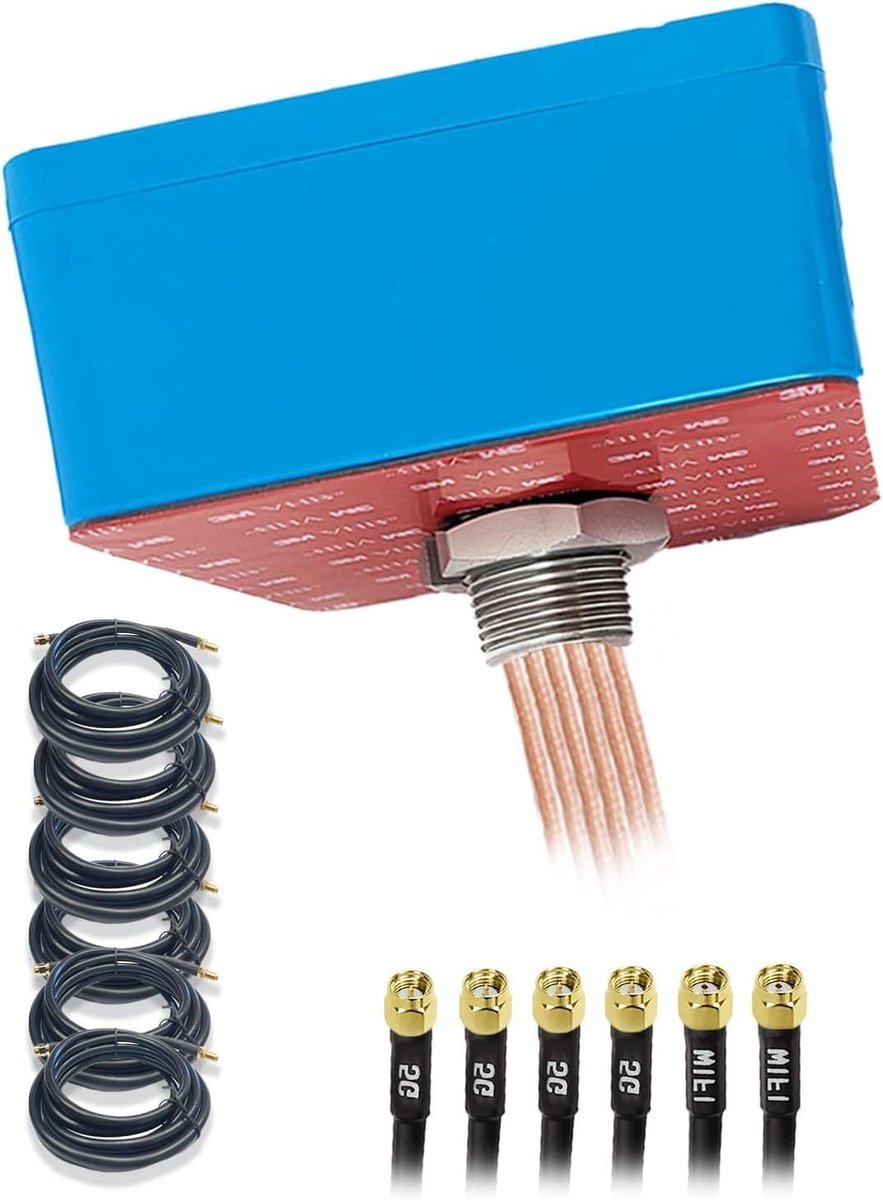 Buitenantenne - MIMO WiFi antenne - Verbeteren netwerkbereik - 6-in-1 5G WiFi 7 - 700-6000 MHz - Blauw