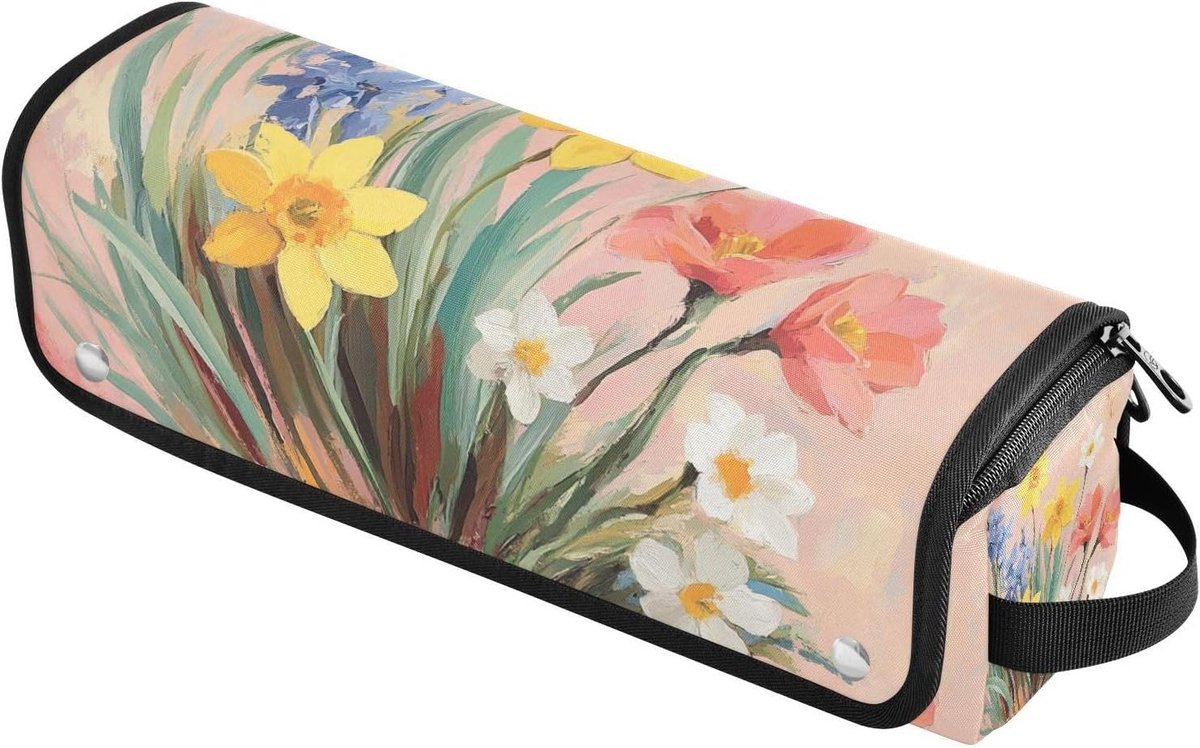 Haargereedschap Tas - Reis Organizer - Veilig Opbergen - Hittebestendige Mat - 37 cm - Iris Zonnebloem