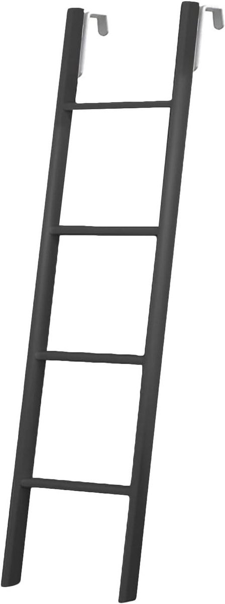 Stapelbed Ladder - Hoogslaper Hulp - Veilig Bed In - Brede Treden Haken - 33 cm Breed - Zwart
