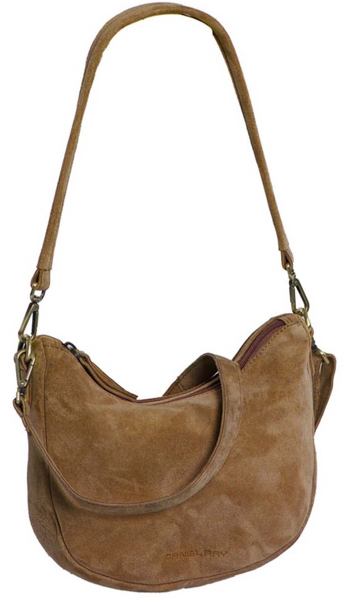 Daniel Ray Loeriesfontein Suede Leren Schoudertas - Cognac