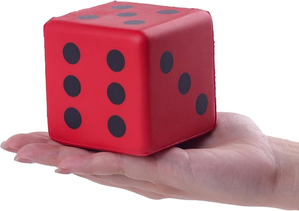 Grote Schuimkubussen - Jumbo Dobbelstenen - Spelletjes Avonden - Veilig En Zacht - 8 cm - Rood