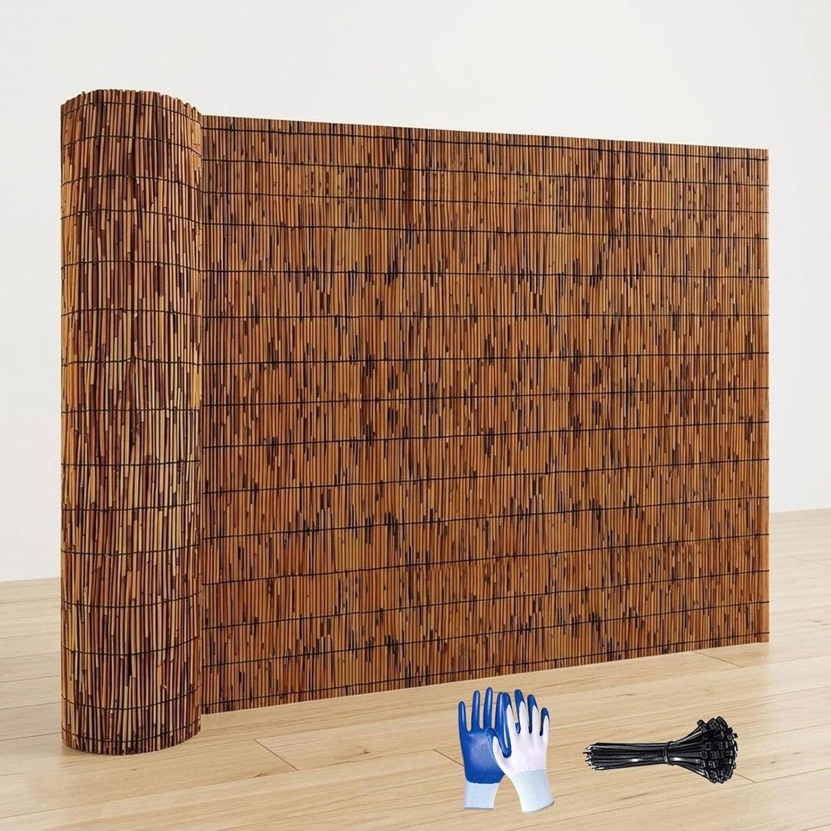 Rietmat op Rol - Bamboe Scherm - Buitenruimte Afschermen - Natuurlijk Rietmateriaal - 180x600cm - Bruin