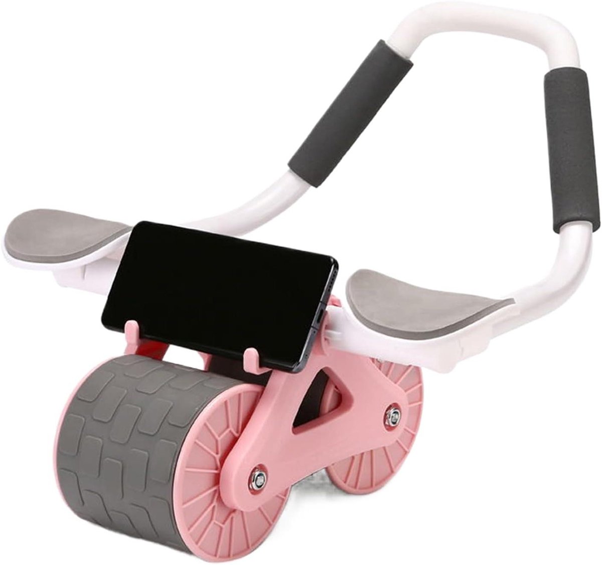 Buikspierwiel - Buiktrainer Roller - Core Training - Verbreed Dubbel Wiel - 41.5 cm - Roze