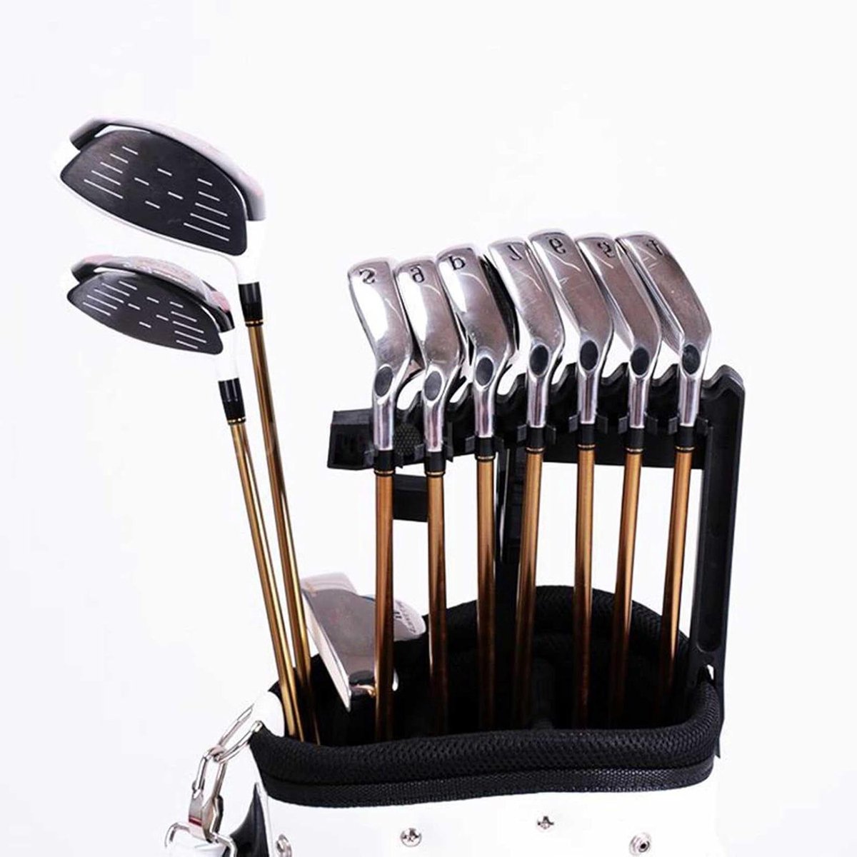 Golfclub Houder - Golf Accessoire - Club Organisatie - Beschermt Clubs - 9 Clubs - Zwart
