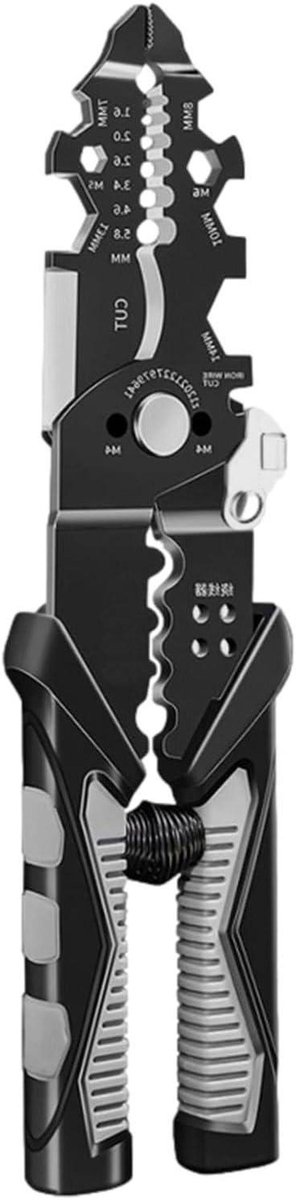 Elektrische Kabelstripper - Precisie Tang - Draad Bewerken - 25-in-1 Multifunctioneel - 13.5 cm Klemkop - Zwart