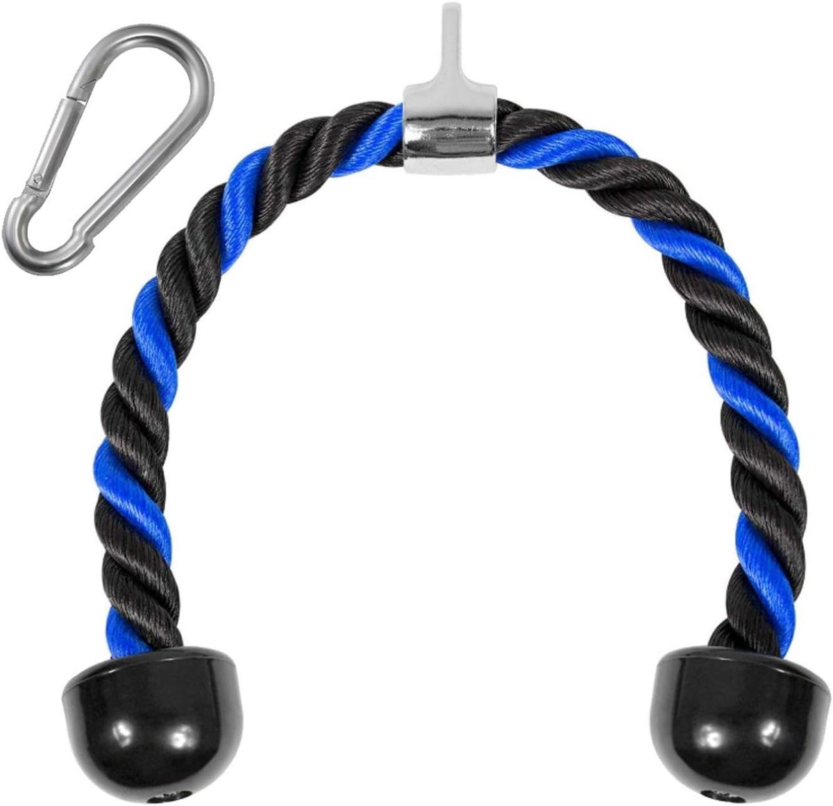 Fitness Touw - Kabel Machine - Kracht Training - Rubberen Eindstops - 68.5 cm - Blauw Zwart