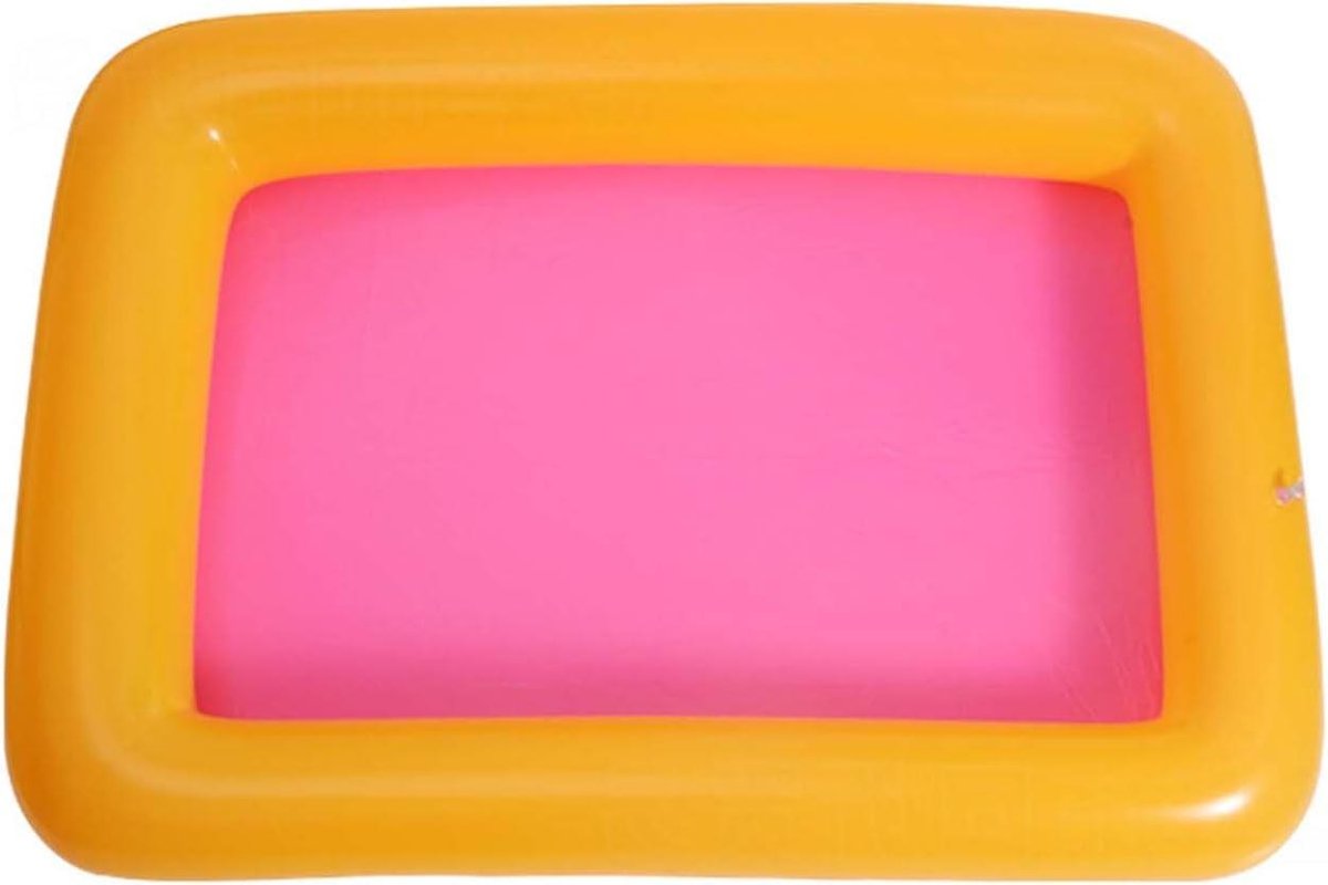 Opblaasbare zandbak - Zandbak voor buiten - Zandspelletjes spelen - Robuust pvc materiaal - 69 x 97 cm - Geel